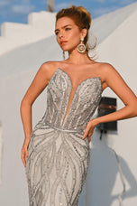 Portia and Scarlett Plunging Beaded Prom Dress PS26401C