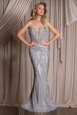 Portia and Scarlett Plunging Beaded Prom Dress PS26401C