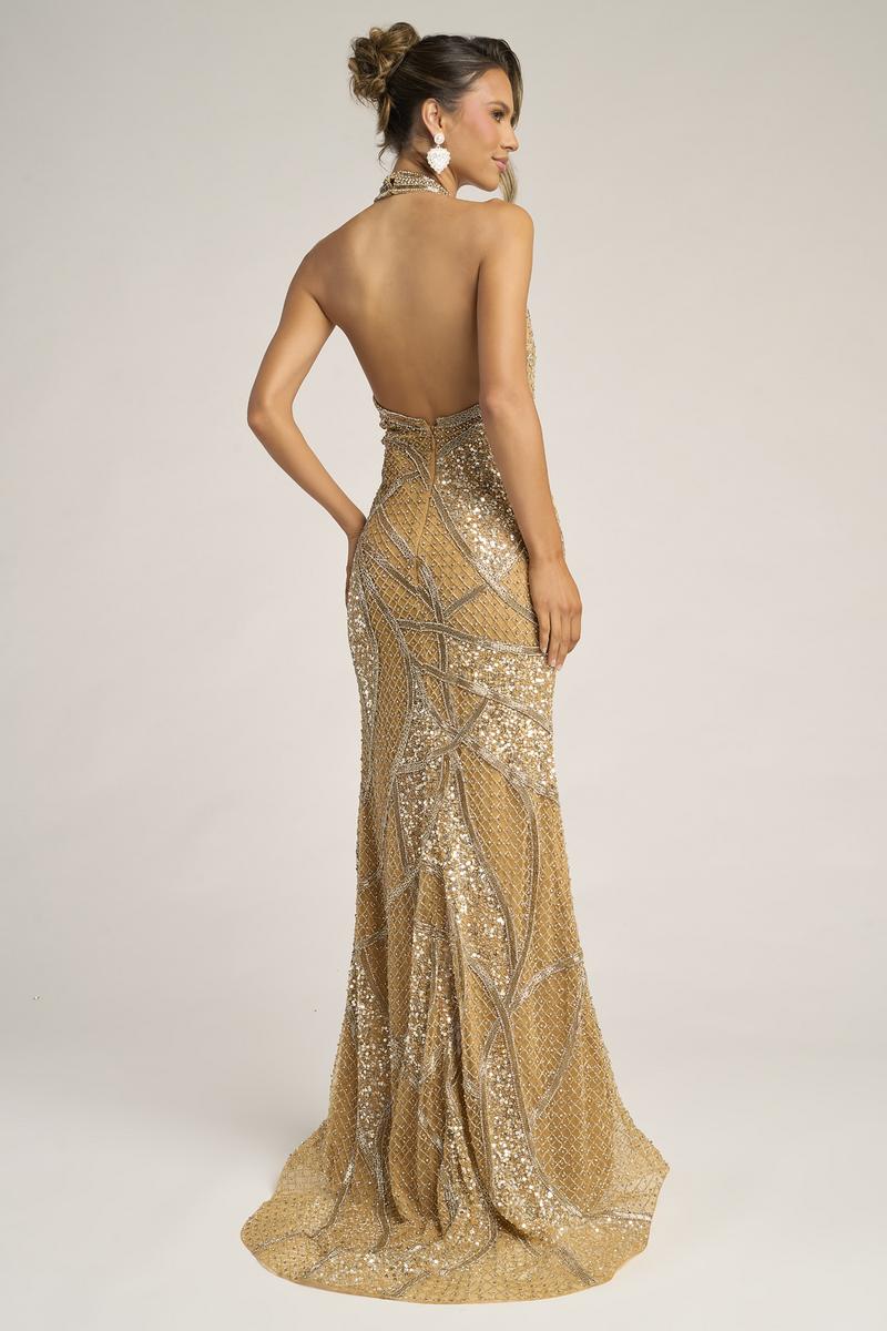 Portia and Scarlett Beaded Halter Prom Dress PS26406C