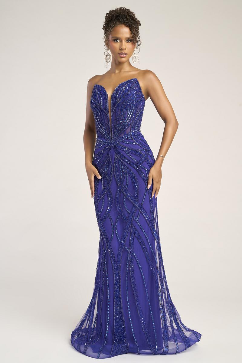 Portia and Scarlett Embellished Strapless Prom Dress PS2642C Portia and Scarlett Embellished Strapless Prom Dress PS2642C