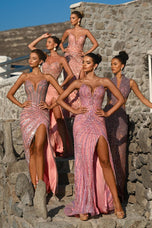 Portia and Scarlett Strapless Cat Eye Prom Dress PS26431C