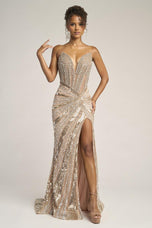 Portia and Scarlett Strapless Cat Eye Prom Dress PS26431C