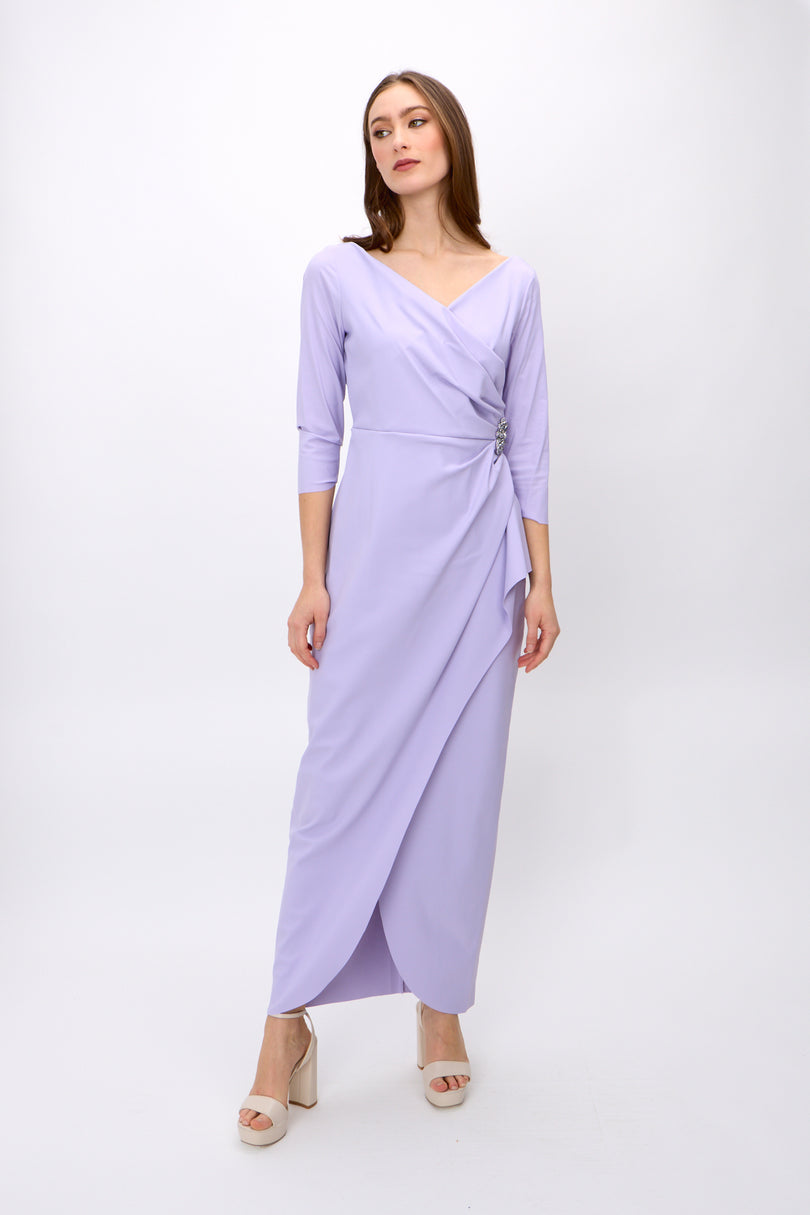 alex.evenings dresses Alex Evenings Women's Embellished-Neck Ruffle Gown - Navy