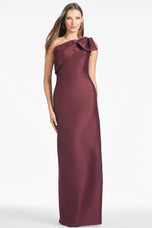 Sachin & Babi "Olivia" One Shoulder Bow Gown