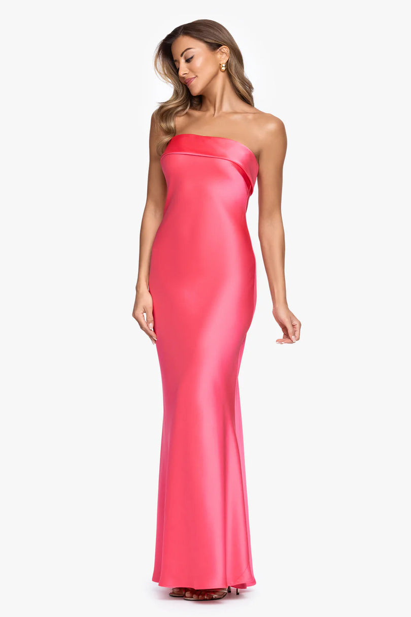 Xscape Satin Long Strapless Dress 7625X Xscape Satin Long Strapless Dress 7625X