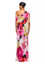 Betsy and Adam "Dawn" Floral Print Chiffon Drop Shoulder Dress A27011