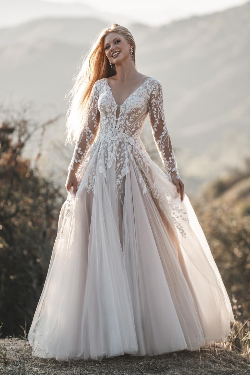 Allure Bridals Long Sleeve Lace Bridal Gown R3708 - Main Image