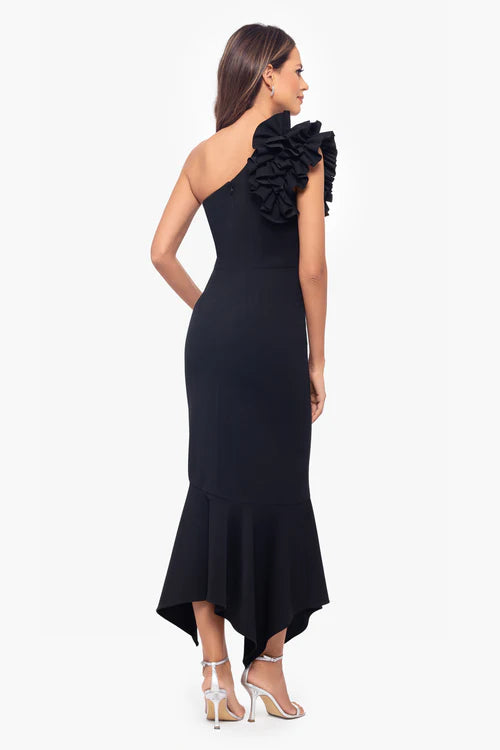 Xscape Evenings "May" Midi Asymmetrical Dress 6344X