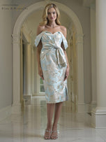 Rina di Montella Off The Shoulder Brocade Midi Dress RD244