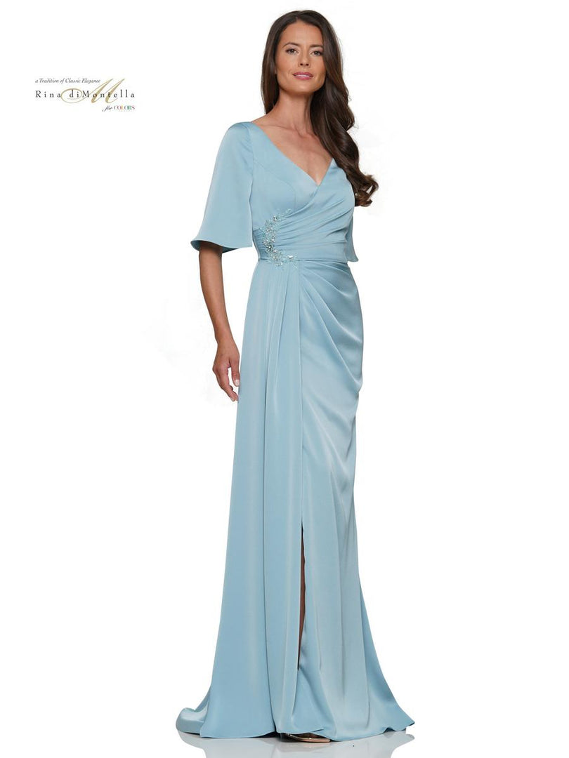Rina di Montella A-Line Drape Evening Dress RD2974 Rina di Montella A-Line Drape Evening Dress RD2974
