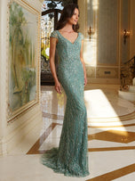 Rina di Montella A-Line Drape Evening Dress RD2974