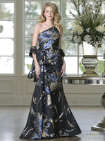 Rina di Montella One Shoulder Jacquard Organza Dress RD3233