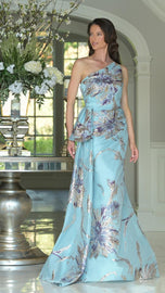 Rina di Montella One Shoulder Jacquard Organza Dress RD3233