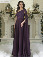 Rina di Montella One Shoulder Drape Long Dress RD3354