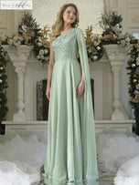 Rina di Montella One Shoulder Drape Long Dress RD3354