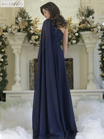 Rina di Montella One Shoulder Drape Long Dress RD3354