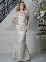 Rina Di Montella RD3511 Metallic Lace Mermaid Evening Dress