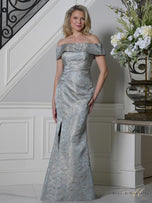 Rina Di Montella RD3511 Metallic Lace Mermaid Evening Dress