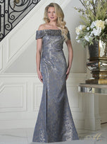 Rina Di Montella RD3511 Metallic Lace Mermaid Evening Dress