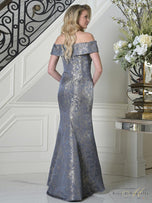 Rina Di Montella RD3511 Metallic Lace Mermaid Evening Dress
