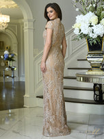 Rina di Montella Short Sleeve V-Neck Floral Gown RD3602