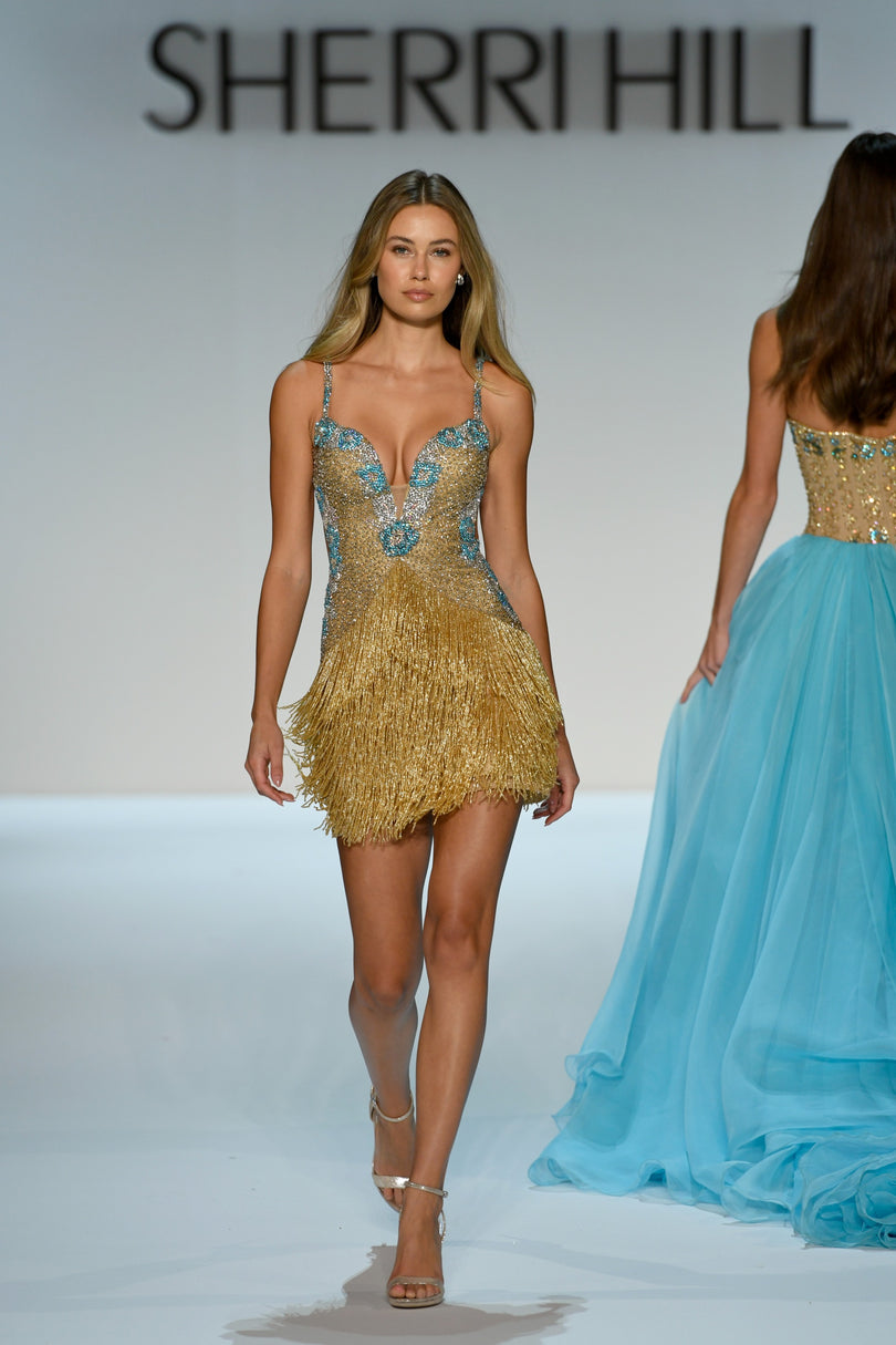 Sherri Hill Demi Couture Fringe Cocktail Dress 67248