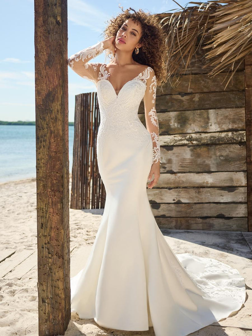 rebecca ingram long sleeve wedding dress Rebecca Ingram by Maggie Sottero Designs 23RK718B01 Quality Shoppe Jacksonville Alabama