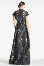 Sachin & Babi "Marta" Belted Floral A-line Gown