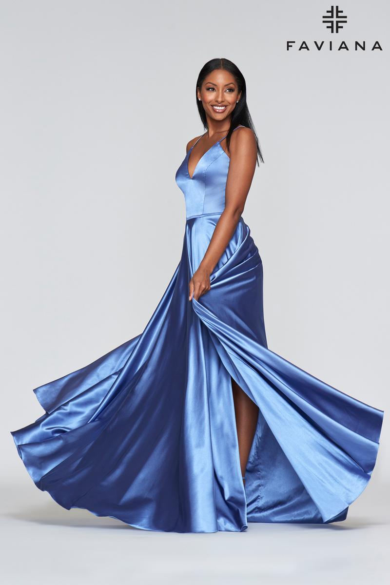 Faviana Long Satin A-Line Prom Dress S10209 Faviana Long Satin A-Line Prom Dress S10209