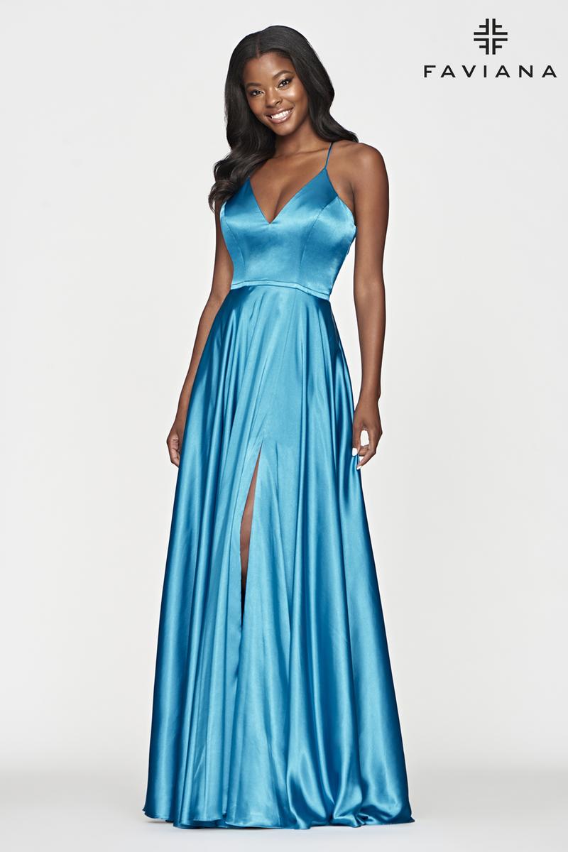 Faviana Long Satin A-Line Prom Dress S10209