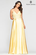 Faviana Glamour Satin A-Line Dress S10400
