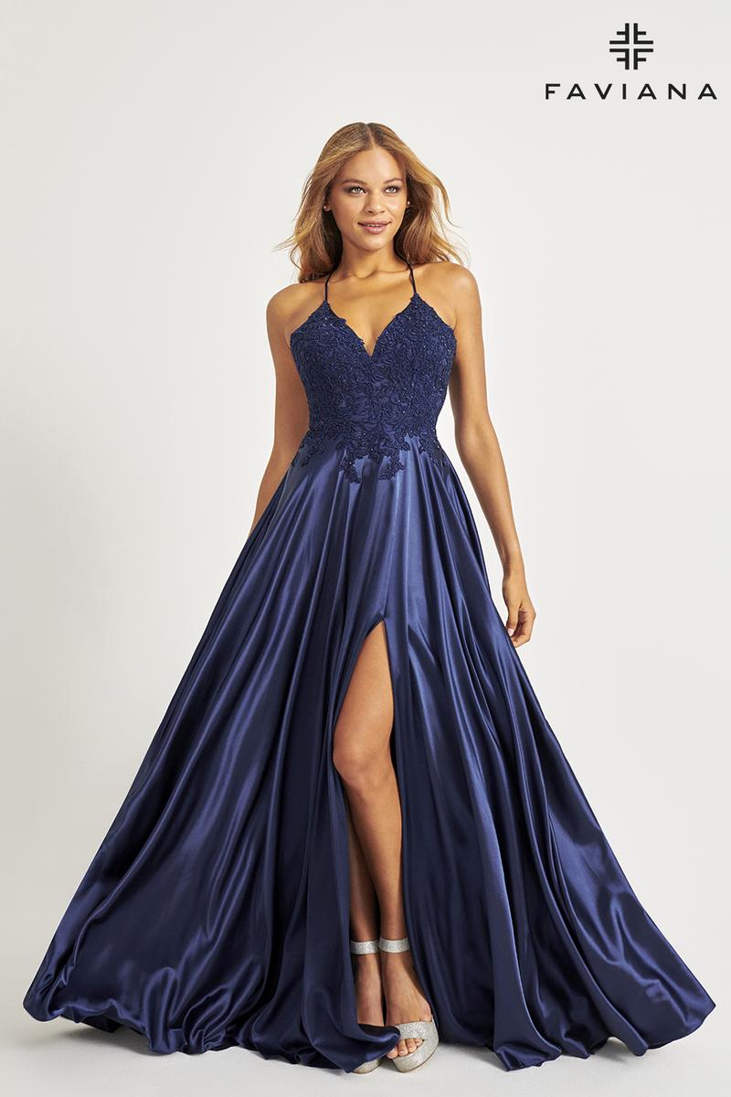 Faviana Glamour Satin A-Line Dress S10400 Faviana Glamour Satin A-Line Dress S10400