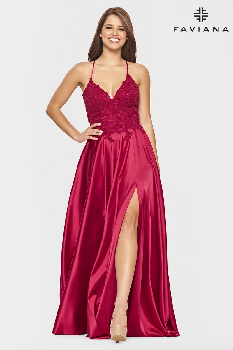 Faviana Glamour Satin A-Line Dress S10400 Faviana Glamour Satin A-Line Dress S10400