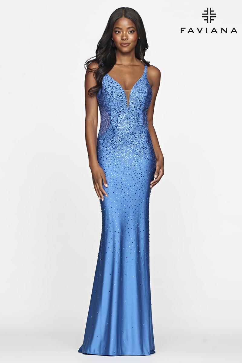 Faviana Glamour Open Back Prom Dress S10500 Dark Emerald / 00 Faviana Glamour Open Back Prom Dress S10500 Dark Emerald / 00