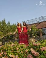 Faviana Long Lace A-Line Prom Dress S10823
