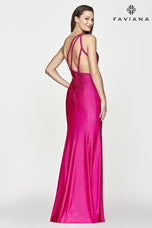 Faviana One Shoulder Heat Stone Prom Dress S10632