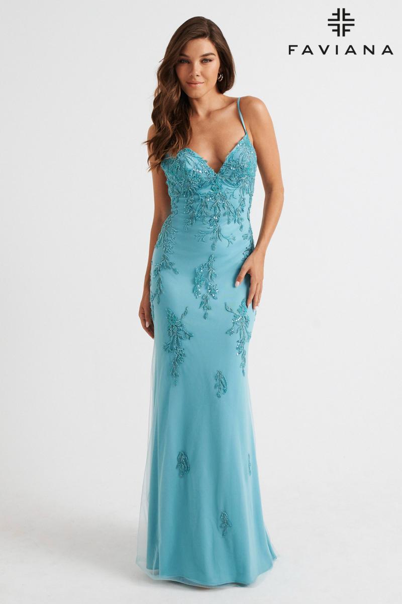 Faviana Long Lace Prom Dress S10633 Faviana Long Lace Prom Dress S10633