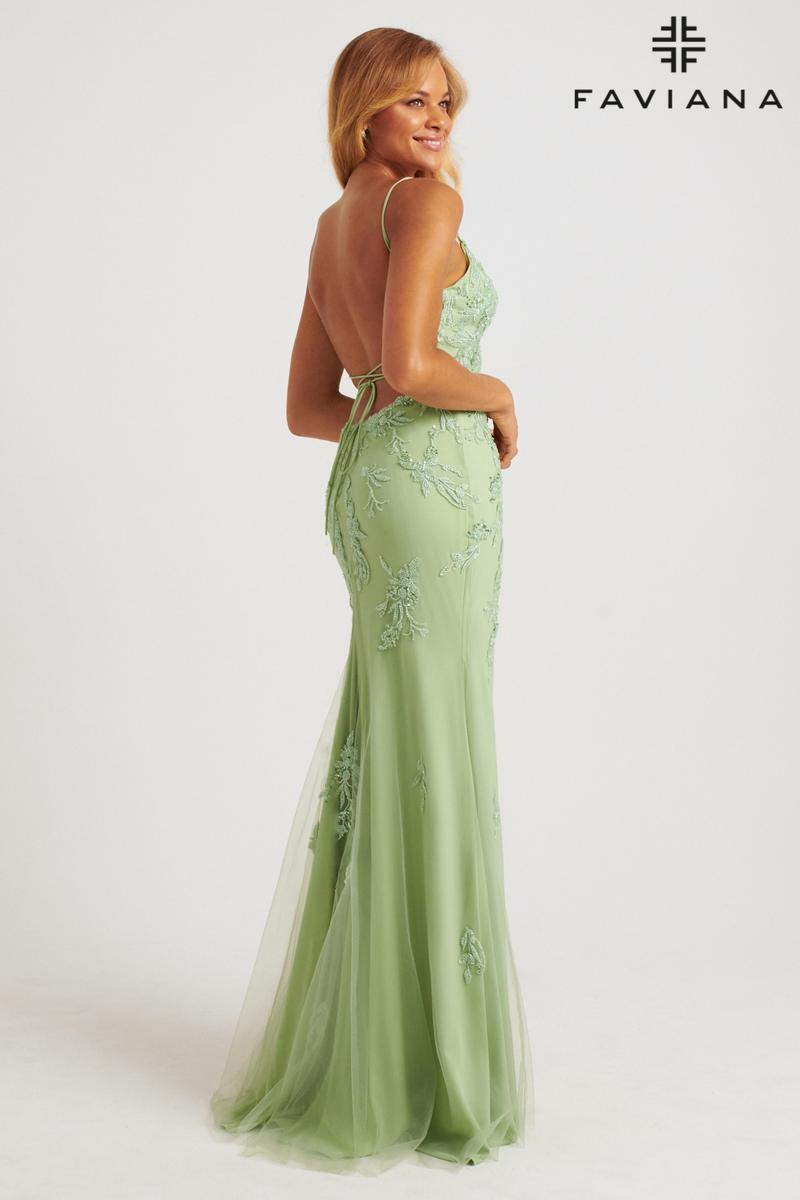 Faviana Long Lace Prom Dress S10633