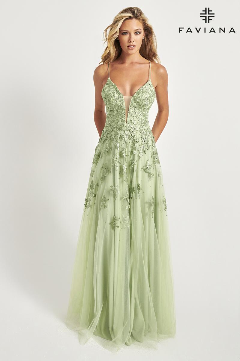 green emerald velvet dress Long A-Line Prom Dress with Floral Embroidery-PromGirl Dusty Rose / 8