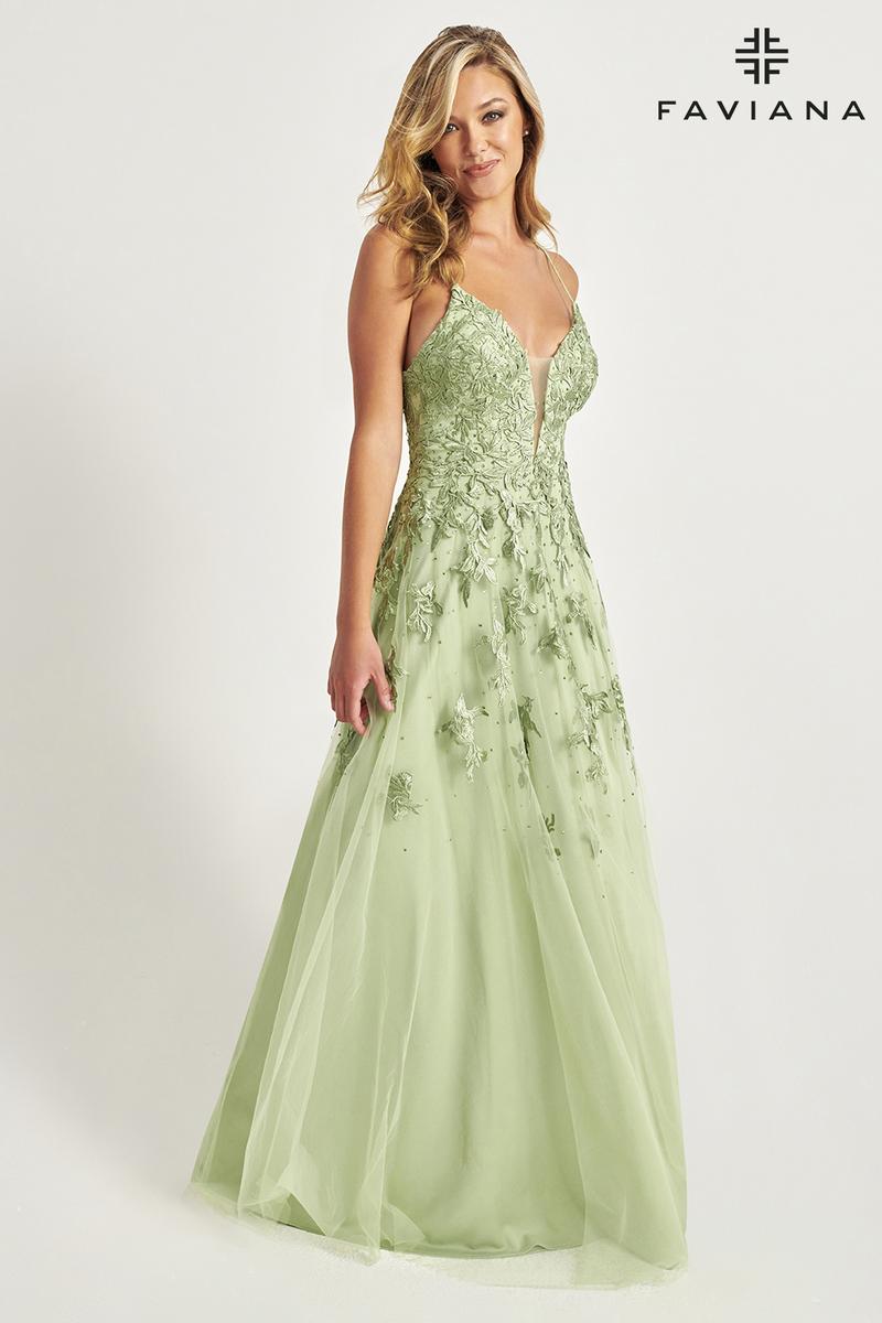 Faviana Glamour Lace A-line Prom Dress S10640