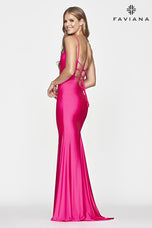 Faviana Tight V-Neck Prom Dress S10644