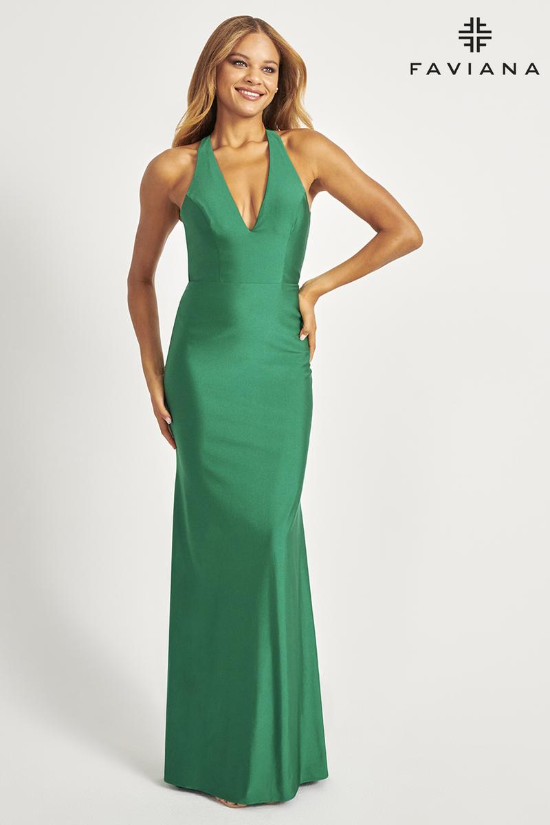 Faviana Chic Open Back Prom Dress S10646 Coastal Blue / 8 Faviana Chic Open Back Prom Dress S10646 Coastal Blue / 8