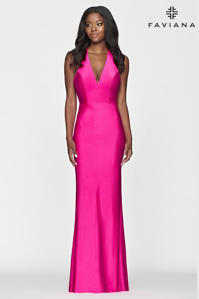 Faviana Chic Open Back Prom Dress S10646 Coastal Blue / 8 Faviana Chic Open Back Prom Dress S10646 Coastal Blue / 8