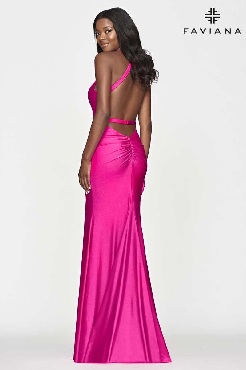 Faviana Chic Open Back Prom Dress S10646 Coastal Blue / 8 Faviana Chic Open Back Prom Dress S10646 Coastal Blue / 8