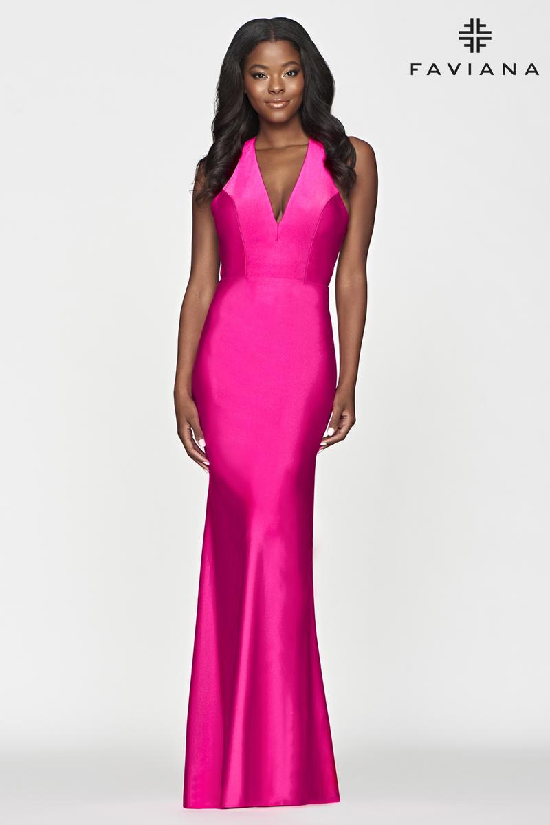 Faviana Chic Open Back Prom Dress S10646 Coastal Blue / 8 Faviana Chic Open Back Prom Dress S10646 Coastal Blue / 8