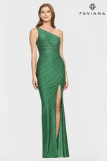 Faviana Long One Shoulder Hot Stone Prom Dress S10805