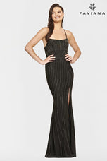 Faviana Long Scoop Neck Prom Dress S10806