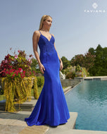 Faviana Long Stretch Satin Prom Dress S10821