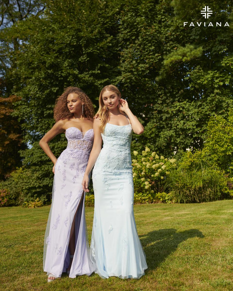 Faviana Lace-Up Back Fitted Prom Dress S10634 Faviana Lace-Up Back Fitted Prom Dress S10634
