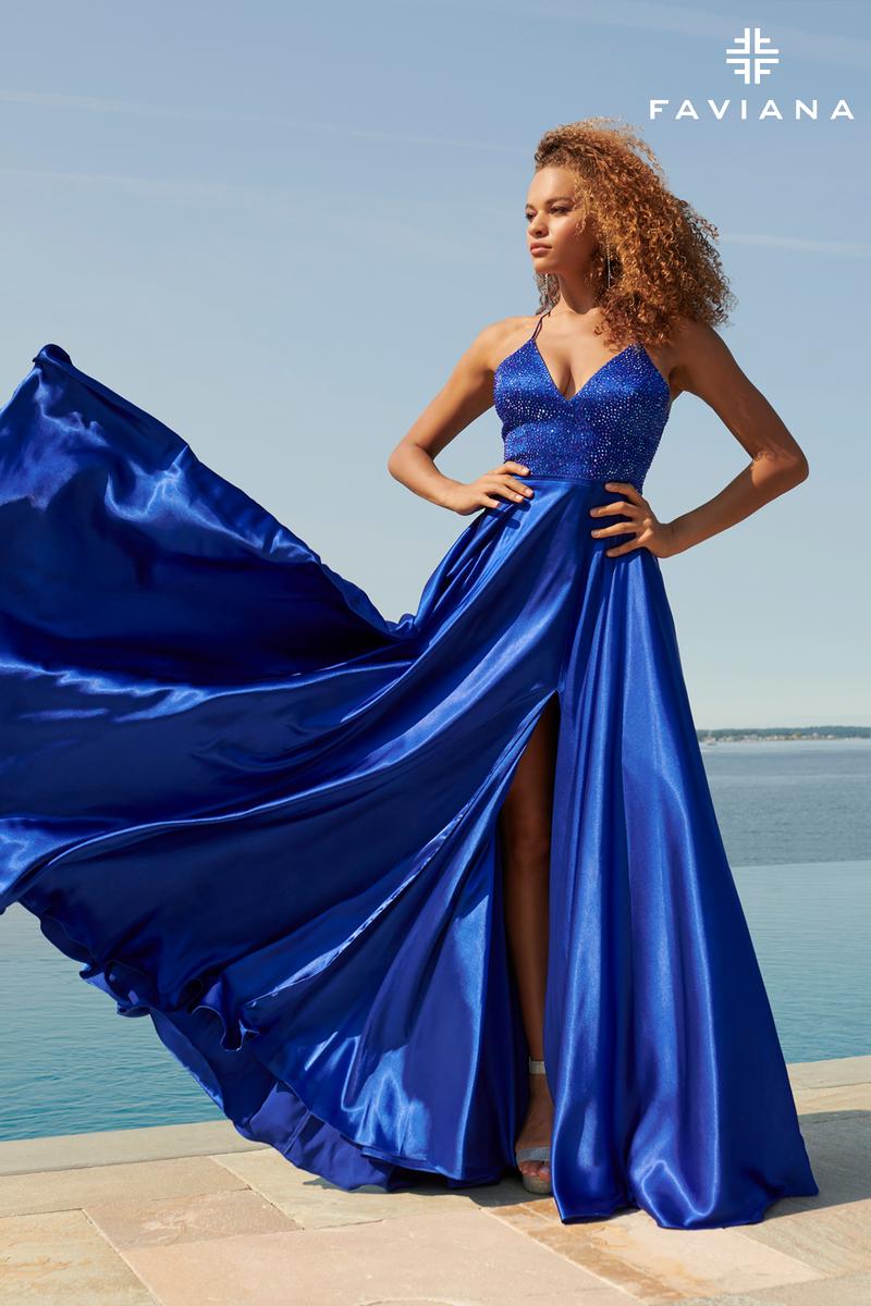 JVN07637 Light Blue Prom Dress Aline V Neckline Glitter Floral Appliqu –  Glass Slipper Formals
